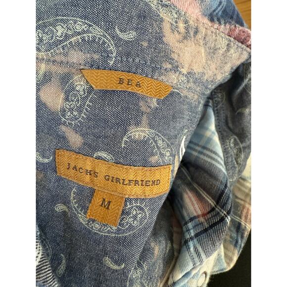 Jachs Girlfriend x Trippy Bunny Bea flannel mushroom print top - Picture 2 of 7